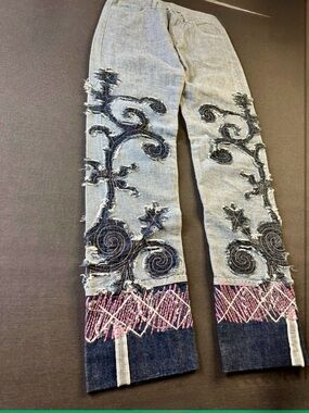 Evisu vintage Women’s Jeans Y2K archive Japanese denim with rose embroidered